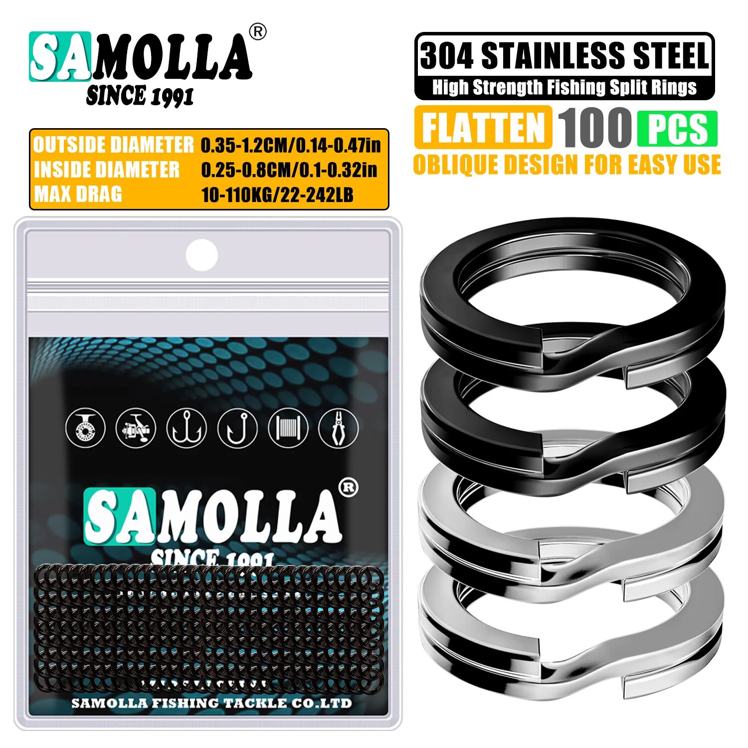 100 buah memancing cincin terp - Fishing Equipment Cheap ulasan dan harga